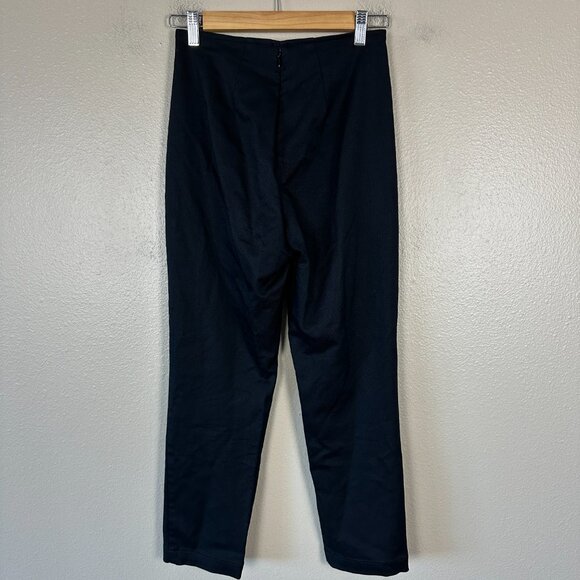 Reformation Straight Leg Pants Women's Size 2P Sustainable Stretch Cropped Black - Picture 4 of 6